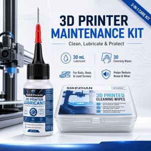 3D Printer Maintenance Kit Lubricant Oil 30ml with 30 Cleaning Wipes for Rails Rods Lead Screws Smooth Motion Noise Wear Care