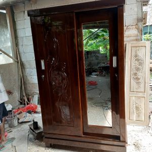 lemari pakaian 2 pintu asli jati tua sliding