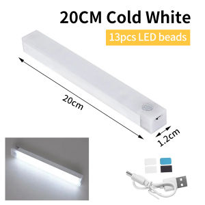 10/20/30CM Motion Sensor LED Cabinet Light Rechargeable Wireless Night Light Portable Kitchen Wardrobe Staircase Backlight