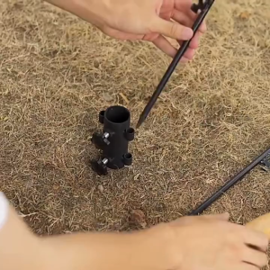 ฐานเสาฟลายชีท ขาตั้งเต็นท์แคมป์ปิ้ง มีน็อตคู่ แบบปรับได้ ยึดแข็งแรง ใช้งานได้ซ้ำ สำหรับกางเต็นท์ กันสาด