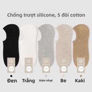 Tất thuyền MiiOW làm bằng vải cotton pha nylon mỏng chống trượt