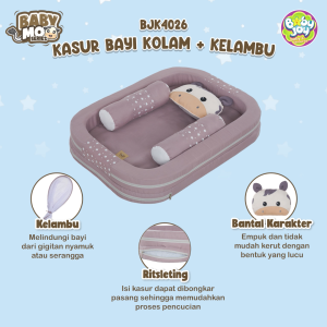 BABY JOY Kasur Bayi Kolam + Kelambu Baby Moo Series BJK4026