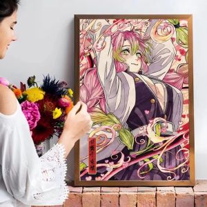 Bandai | Diamond Painting Demon Slayer Kanroji Mitsuri Anime Movie Mosaic Handmade Art Round/Square Diamonds Gift Home Decor