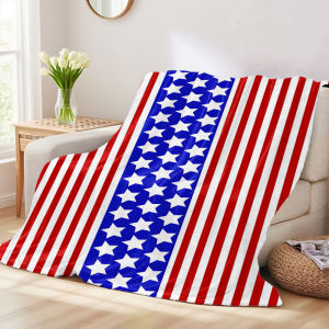 Beast Kingdom | USA Flag Stripes Sofa Specific Soft Flannel Blanket Universal Plush Gift Blanket For All Seasons