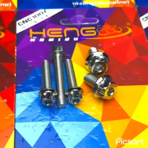 HENG / SC SIAM GEAR OIL & DRAIN PLUG BOLT ( BEAT FI ) CNC GEAR / CONCAVE / GOLD / SILVER FLOWER