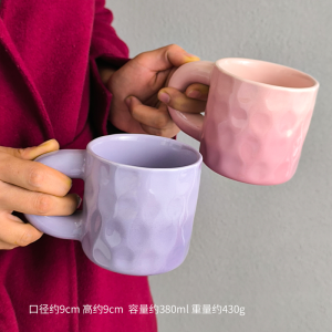 Retro Ceramic Coffee Mugs Set of Two Underglaze Color Mark Cups Couple Matching Cup with Single Ear Handle for Drinking Water