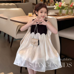 Summer White Korean Style Girls Dress Childrens Clothing Trendy Little Girl Outfit Pure Color Bear Brand Lake City China