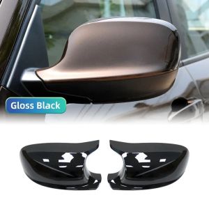 High-quality glossy black rearview mirror covers suitable for BMW X1 E84 and X3 F25 2010 2011 2012 2013 pre-LCI models