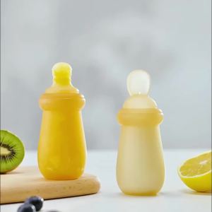 Bevavar Botol Sendok Makan Bayi Silicon Botol Sendok Mpasi BPA FREE
