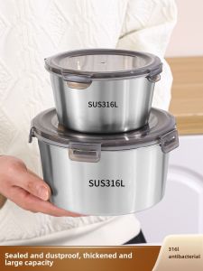 Stainless Steel Basin 316 Food Grade Soup Plate with Lid For Home Rice Bowl Small Basin Kitchen Spare Kitchen Sink round Basin Thickened Iron Pot