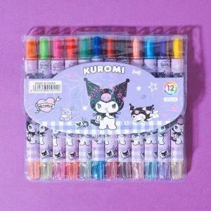 Cute Sanrio 12-Color Spinning Crayon Set Retractable Crayons Childrens Coloring Drawing Doodling Art Supplies.