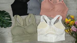 Áo bra nữ tập gym yoga aerobic thể thao khóa cài kèm mút chất liệu thun dệt kim co dãn 4 chiều BINSPORTS A279