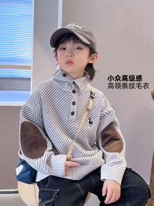 Thickened Winter Knitted Sweater for Children High Collar College Style Yarn Boys Girls Warm Base Layer Shirt Korean Style