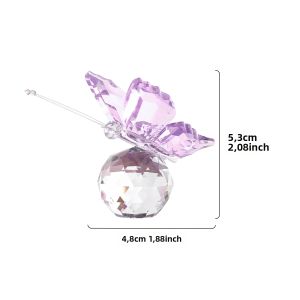 1PC Thủ Công Mỹ Nghệ Bướm Thủy Tinh Pha Lê Màu Với Đế Bóng Thủy Tinh Trong Suốt Phong Cách Hiện Đại Tượng Nhỏ Cho Ngày Kỷ Niệm