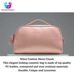 Large Capacity Cosmetic Makeup Bag PU Leather Portable Cosmetic Bag Storage Bag Handbag for Travel Bag Organizer Makeup Organizer
