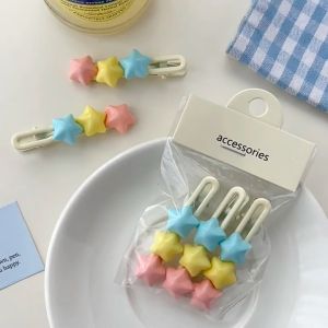 HANNAHHOUSE Sweet Cloud Stars Series Hairpin Student Headwear Kids Girls Hair Accessories 彩色可爱星星发夹组合装少女刘海夹