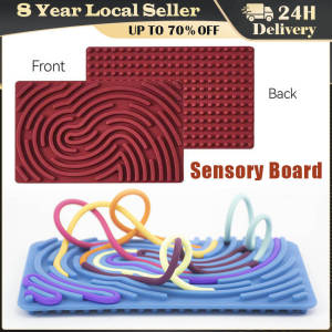 Sensory Activity Board Double Sided Portable Kids Silicone Calm Down Toy Calming Stress Anxiety ADHD Autism