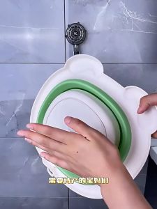 (HoảTốc1h) Thau rửa mặt gấp gọn cho bé - Chậu rửa mặt gấp gọn cho mẹ đi sinh có quai treo tiện lợi