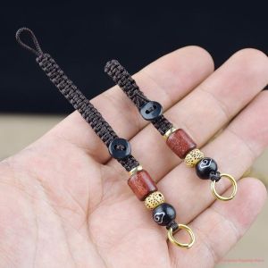 Handmade Semi-finished Black Braided Keychain