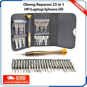 Obeng Reparasi Set Komplit Lengkap 25 in 1 Multifungsi Serbaguna Murah untuk Service HP iPhone Android Smartphone Laptop Kamera Jam DLL