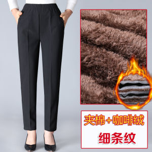Warm Thickened High Waist Cotton Pants for Women in Winter Lamb Velvet Lined Loose Fit Mom Jeans Elderly Women Outerwear