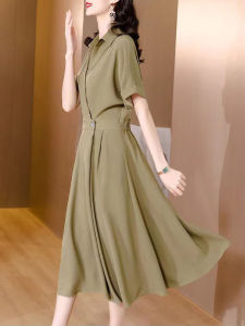Versatile Elegant Broad Skirt Short Sleeve Chiffon Spring Dress