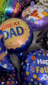18 Inch Happy Fathers Day Printed & Love You Dad Foil Balloon Heart Belon Bouquet Balloon Selamat Hari Ayah Abah Daddy