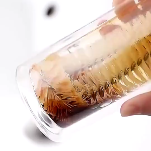Bottle Cup Brush L-shaped Hanging design Wood Stainless Steel + Nylon 40x7cm Multifunctional for glass ceramic plastic vacuum flask Cleaning Tools