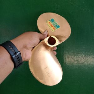 Baling baling Perahu Kapal L250 Daun 2 Kuningan As 1 inchi