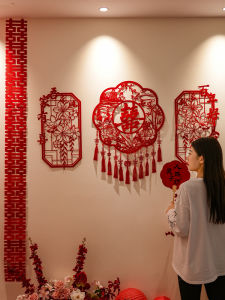 Creative Hollow out Wedding Characters Rural Wedding Decor Wall Background Decoration Set Stair Handrail Festive Supplies