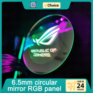 6.5cm RGB Figure Bottom PC Case Lighting Mirro Circle panel A-RGB Chassis Panel 5V SYNC AURA Gamers MOD Plate