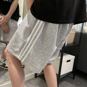 Quần Short Thể Thao American 3 Sọc Cỡ Lớn Cho Nam Mùa Hè Quần Dài Năm Điểm Co Giãn Cạp Chun Thường Ngày Thoáng Khí