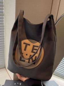 Large Capacity Canvas Tote Bag Underarm Single Shoulder Womens Bag for Commuting And Class Versatile Design Shopping Bag Shape