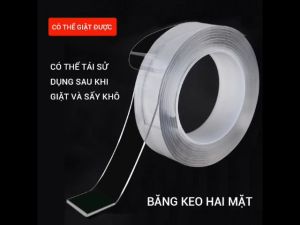 Băng Keo Nano Xanh 2 Mặt Siêu Dính Cường Lực Chất Liệu Acrylic Dán Mọi Vật Dụng Dày 2mm Rộng 3cm Dài 3 mét