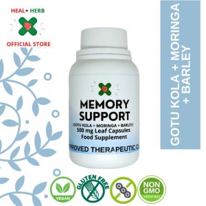 Heal + Herb Memory Support Capsules: Boost Brain Health & Memory with Gotu Kola, Barley Grass & Malunggay