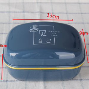 Portable Soap Dish with Lid Draining Large Laundry Bathroom Double Layer Student Dormitory Soap Holder Cute Creative Home Use