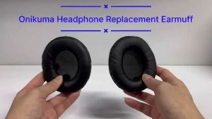 2 PCS Left Right ONIKUMA K19 K20 RGB Gaming Headset Ear Cover Cushions Pad PU Leather Earmuff