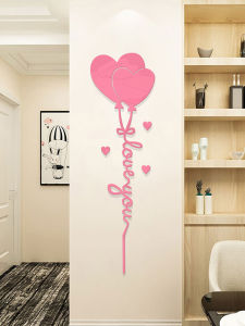 3D Balloon Wall Stickers Girls Dormitory Bedside Bedroom Decorative Warm Self Adhesive Decals Modern Minimalist Style Acrylic Waterproof