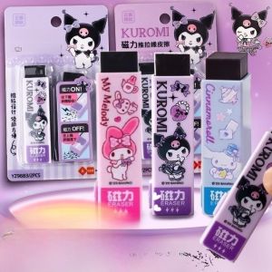 Sanrio Kurokos Magnetic Sliding Eraser Meleti Primary School Multifunctional Dust Collection Eraser Rectangular Shape Students