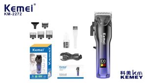 KEMEI Professional Electric Hair Clipper Hair Salon Barber Tool Cordless Hair Trimmer with Digital Gradient Color Barber Trimmer KM-2272 Pamputol ng buhok