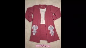 Setelan Anak Perempuan Model Gamis Outer Bahan Cingcel Pemakaian Usia 3-12 Tahun