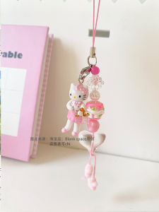 Blank Space Original Hello Kitty Pink Love Mobile Phone Charm Cute Pendant Bag Lanyard Accessories