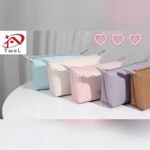 TWOL SHOP 1pcs Travel Portable Makeup Leather Waterproof Pouch Purse Organizer Cosmetic Bag Candy
