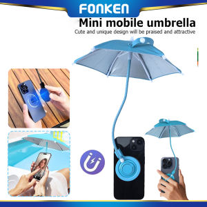 FONKEN Mini Phone Umbrella Adjustable Telescopic Mag/netic Phone Bracket Anti-Glare Sun Shade Cover For Phone Screen Protection