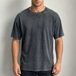 Mens Washed Vintage T-Shirts Street Daily versatile T Shirt men Casual Cotton Short Sleeve Tops men Oversized Loose T Shirt