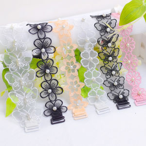 Summer Exposed Invisible Band Lace Lace Non-Slip Bra Strap Pearl Transparent Bra Replacement Bra Strap
