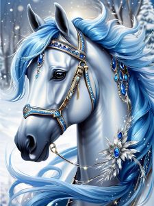 Huacan Horse Diamond Painting Full Square Round Mosaic Animal Handmade Gift Living Room Decoration