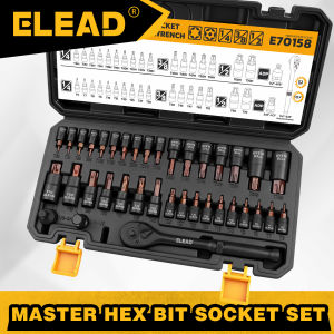 ELEAD 37-Piece Premium Torx Bit Socket Set (T6–T70/T6H–T70H) — CR-V & S2 Steel High-Torque Ratchet 1/4"/3/8"/1/2" Drives