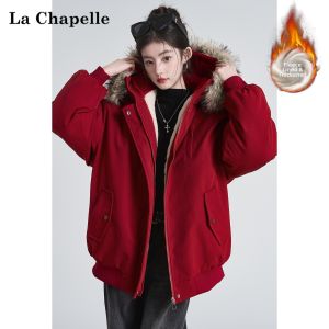 La Chapelle | New Years Wear Hooded Fleece-lined Padded Coat Womens Jacket