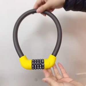 Khóa Mật Khẩu Dây Thép Đậm 1.72CM Chống Trộm Mã Năm Chữ Số Khóa Bọc PVC